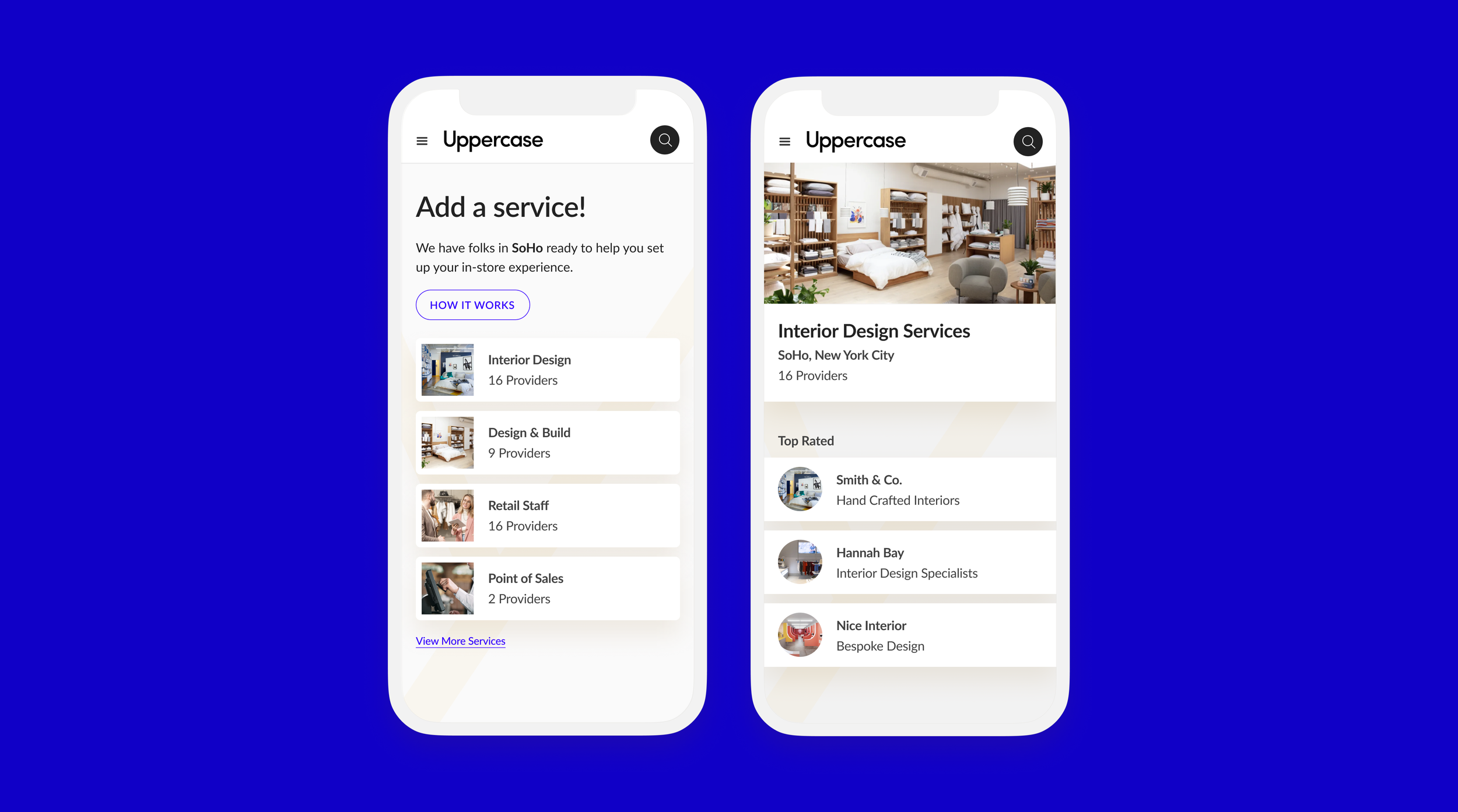 Uppercase — Service Selection